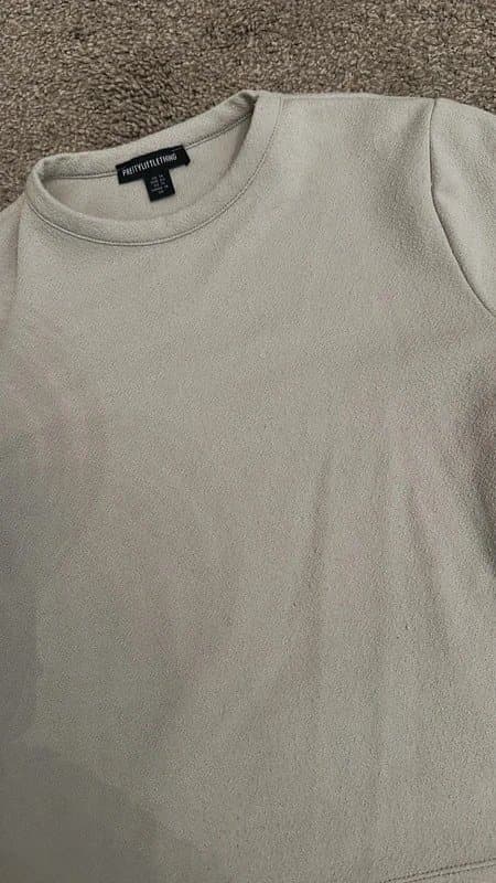 PrettyLittleThing PLT cream knit soft fabric tshirt