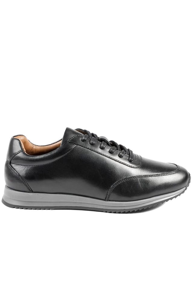 Jones Bootmaker Jones Bootmaker Men's Southend2 Leather Trainers in Black - 2