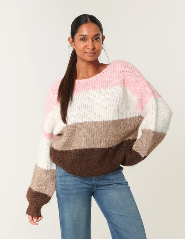 Blue Vanilla Multi Stripe Knit Jumper - 2
