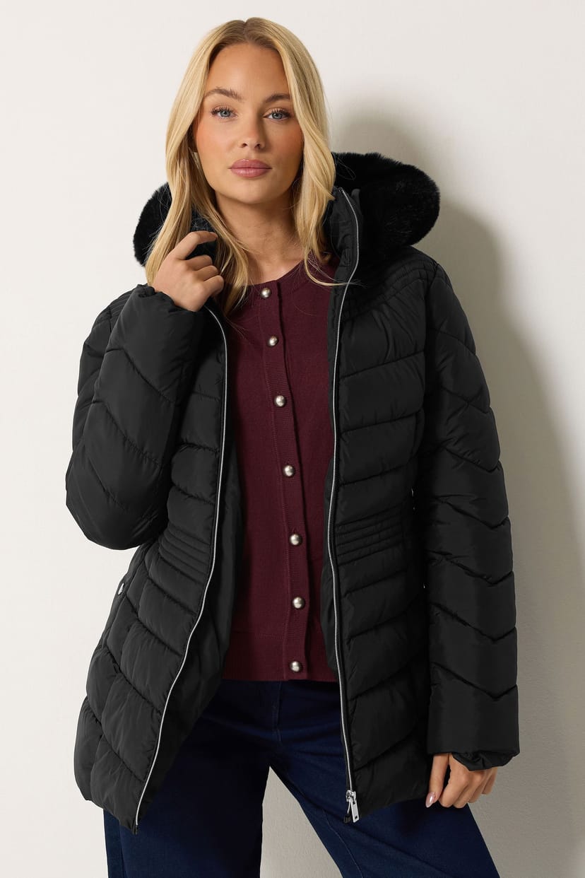M&Co M&Co Women's Glam Padded Coat in Black - 1