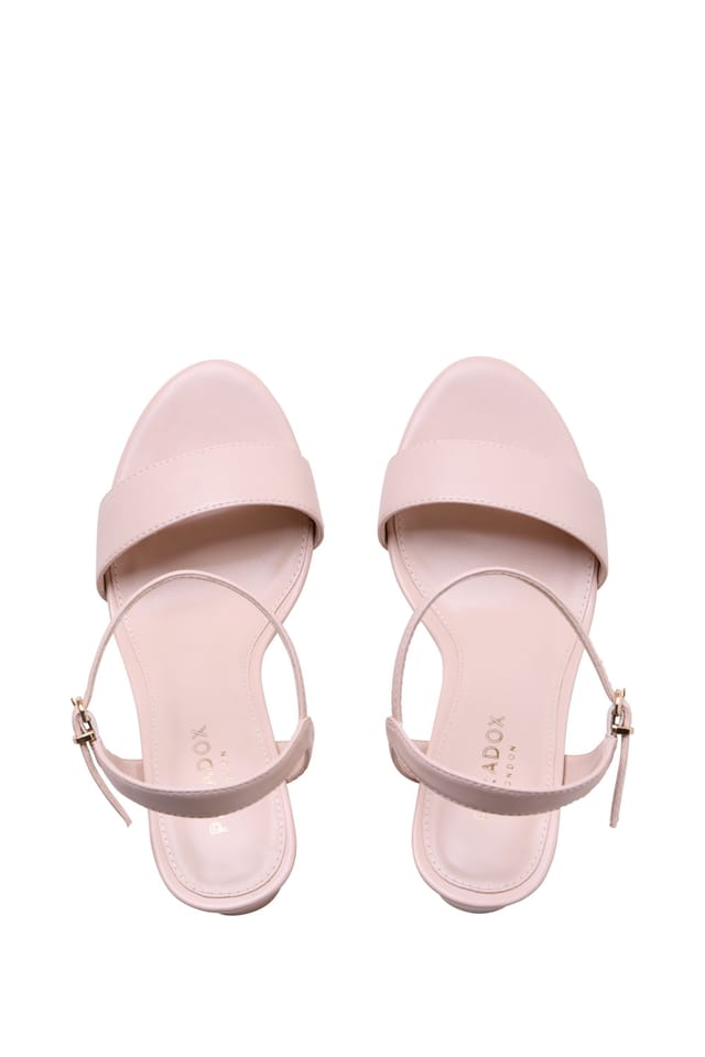 Paradox London Paradox London Women's Harmonia' Block Heel Ankle Strap Sandal in Nude - 3