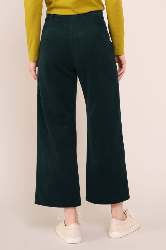 Nomads Clothing Nomads Clothing Women's Cotton Chunky Cord Trousers in Dark Green - 3