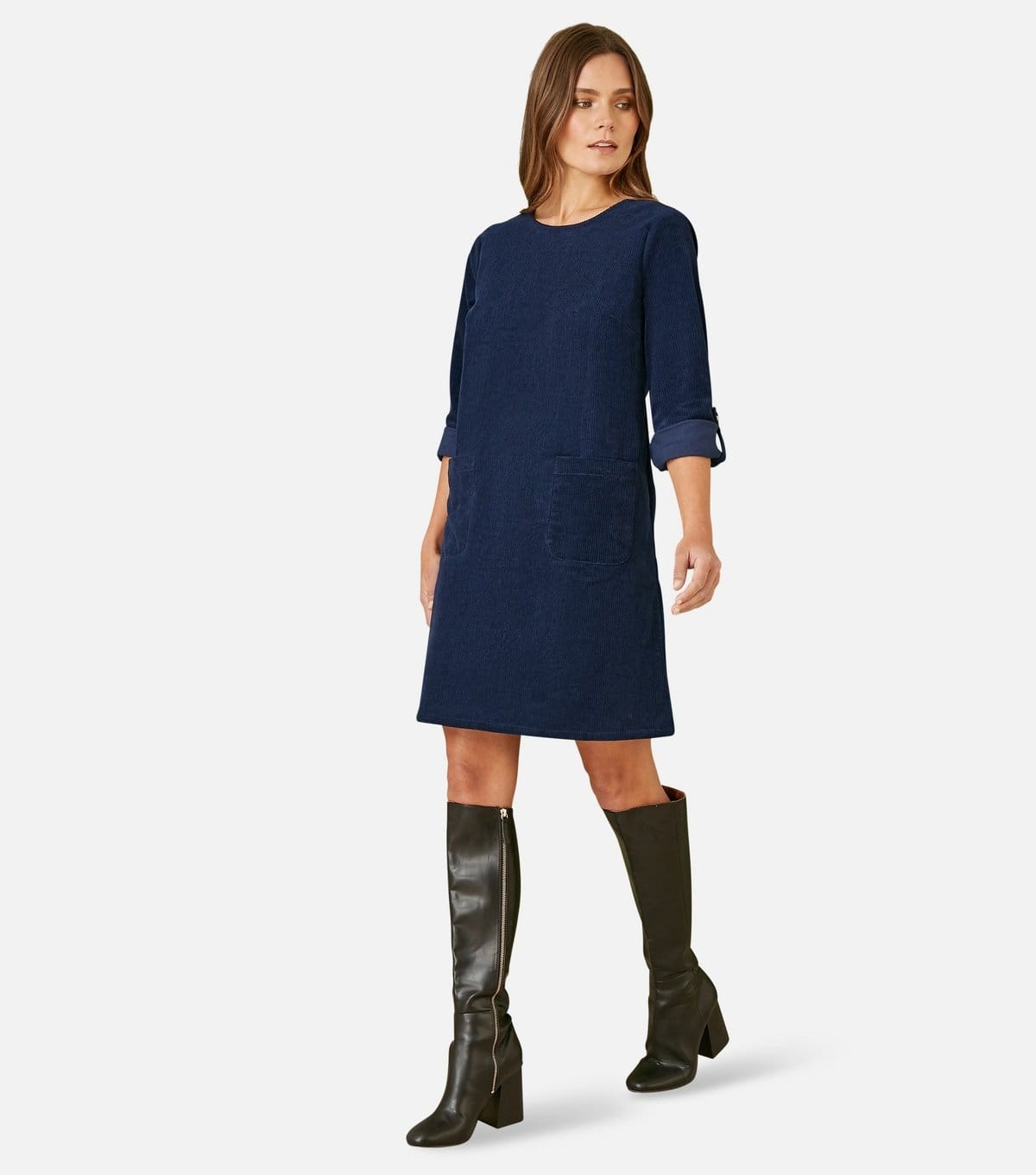 Yumi Women's Navy Corduroy A-Line Mini Dress Yumi New Look - 4