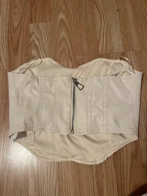 Bershka Bershka cream corset leather
