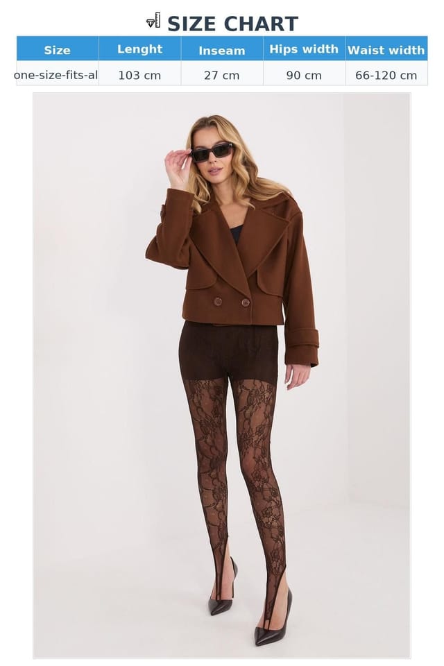 Love Lace Love Lace Women's Elegant Longline Lace Texture Leggings in Brown - 3