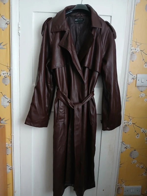 ASOS Design Long leather look coat - 1