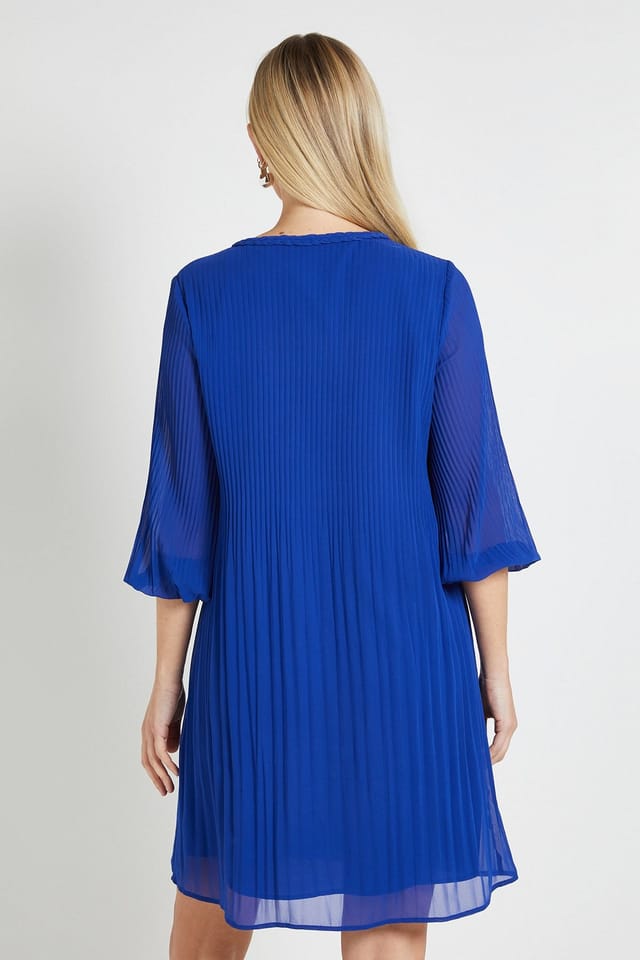 Wallis Wallis Women's Petite Plait Detail Shift Dress in Cobalt - 3