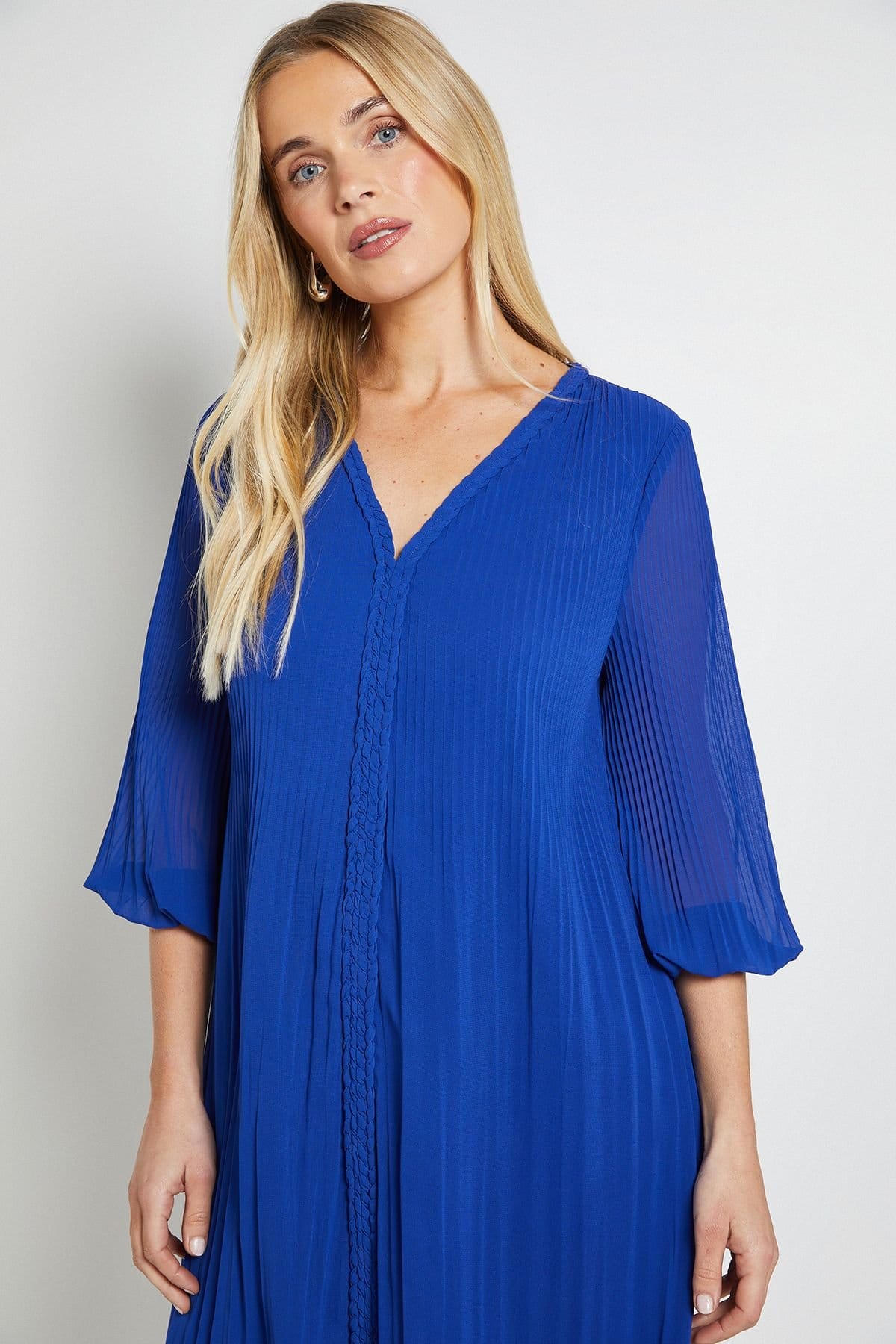 Wallis Wallis Women's Petite Plait Detail Shift Dress in Cobalt - 4