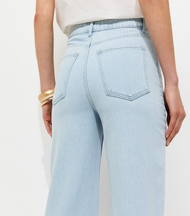 New Look Women's Tall Light Blue High Waist Adalae Wide Leg Jeans New Look - 2