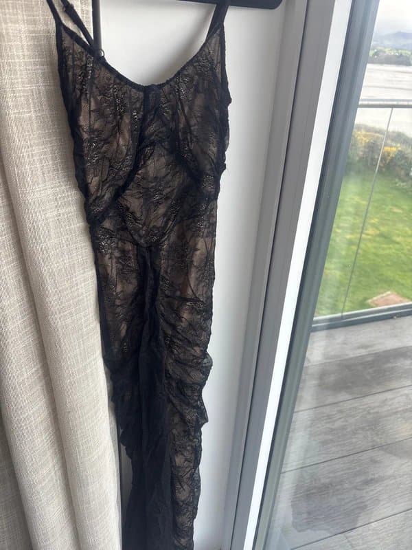 ASOS ASOS design lace ruched dress