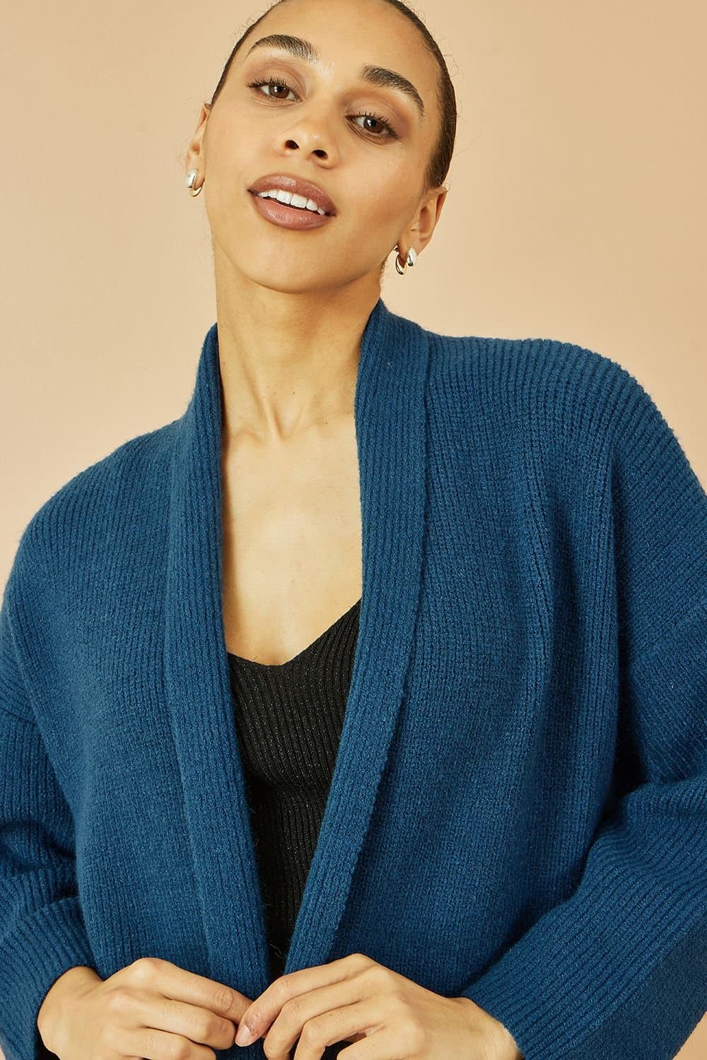 Yumi Yumi Women's Teal Knitted Maxi Cardigan With Pockets