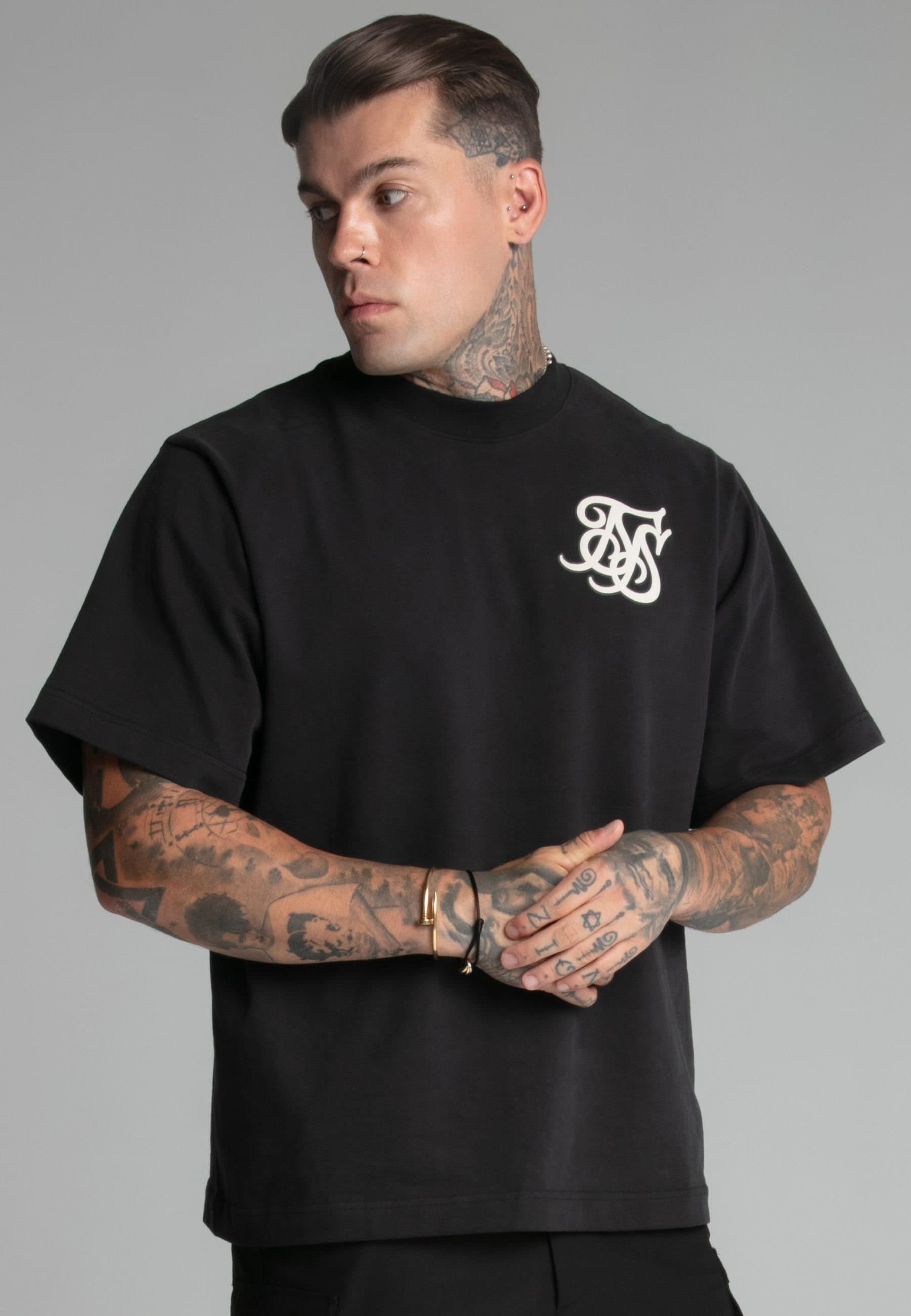 SikSilk SikSilk Men's Black Logo T-Shirt