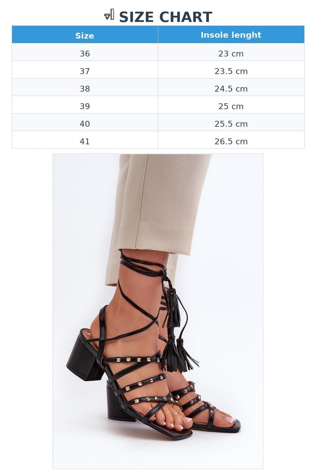 Love Lace Love Lace Women's Studded Interwoven Strap Heel Sandals with Lace Up in Black - 4