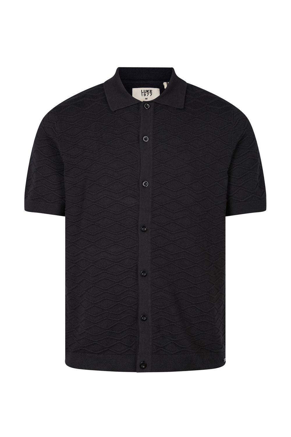 Luke 1977 Luke 1977 Men's Kennet Button Up Knitted Shirt in Black - 4