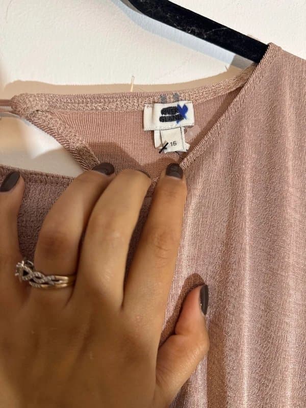 River Island New (no tag) River Island Pink Shimmer Drape Ruched Mini Dress -size 14 - beautiful