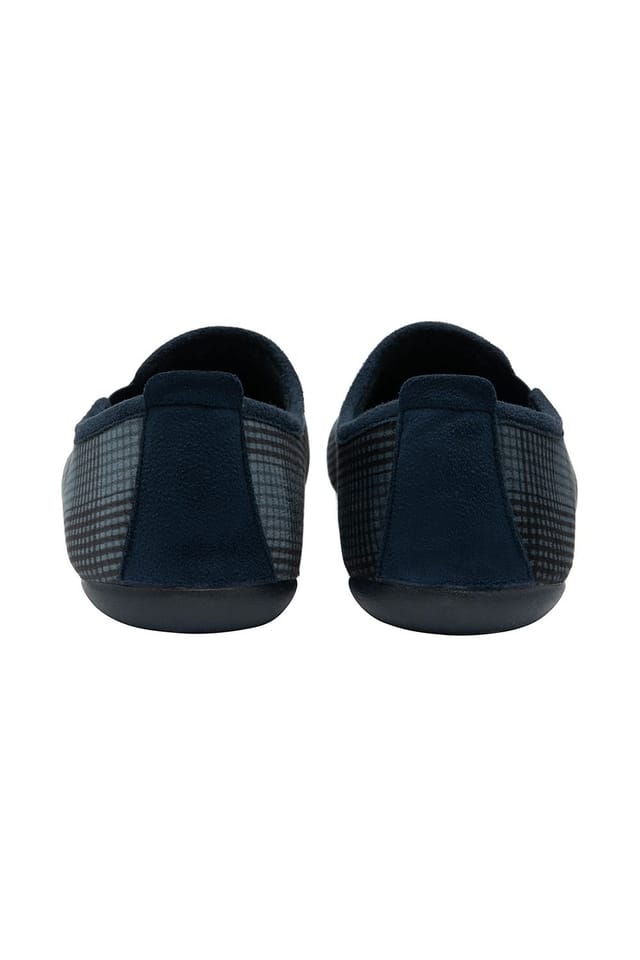 Lotus Lotus Men's 'Enrique' Check-Print Full Slippers in Navy - 3