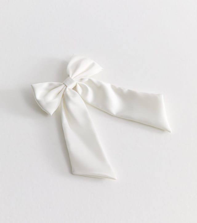 New Look White Satin Bow Hair Slide New Look - 2
