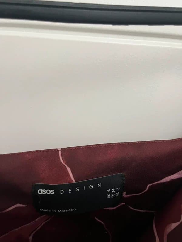 ASOS burgundy floral maxi dress