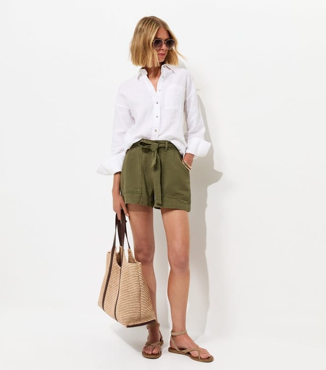 New Look Women's Dark Khaki Cotton Twill Cargo Shorts New Look - 3