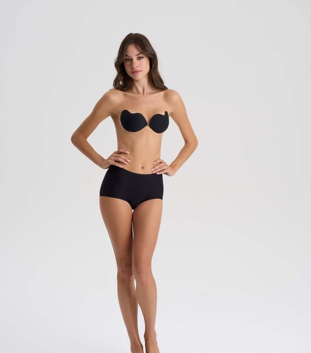 Nude Intimates Women's Black Stick On Mango Bra Nude Intimates New Look - 2
