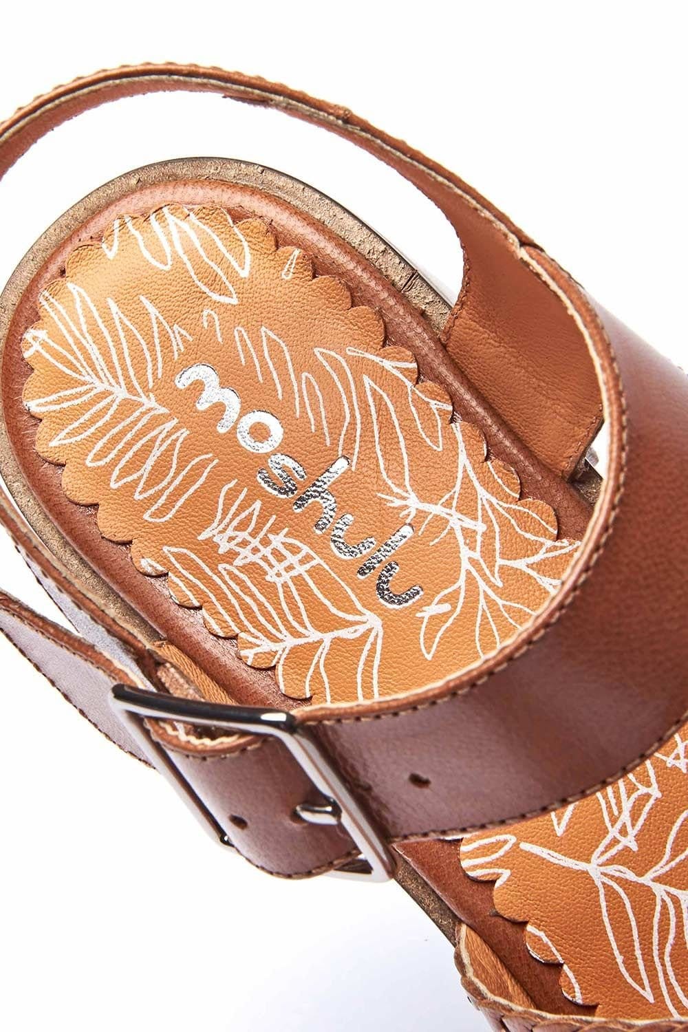 Moshulu Moshulu Women's 'Sapporo' Heeled Leather Sandals in Tan - 4