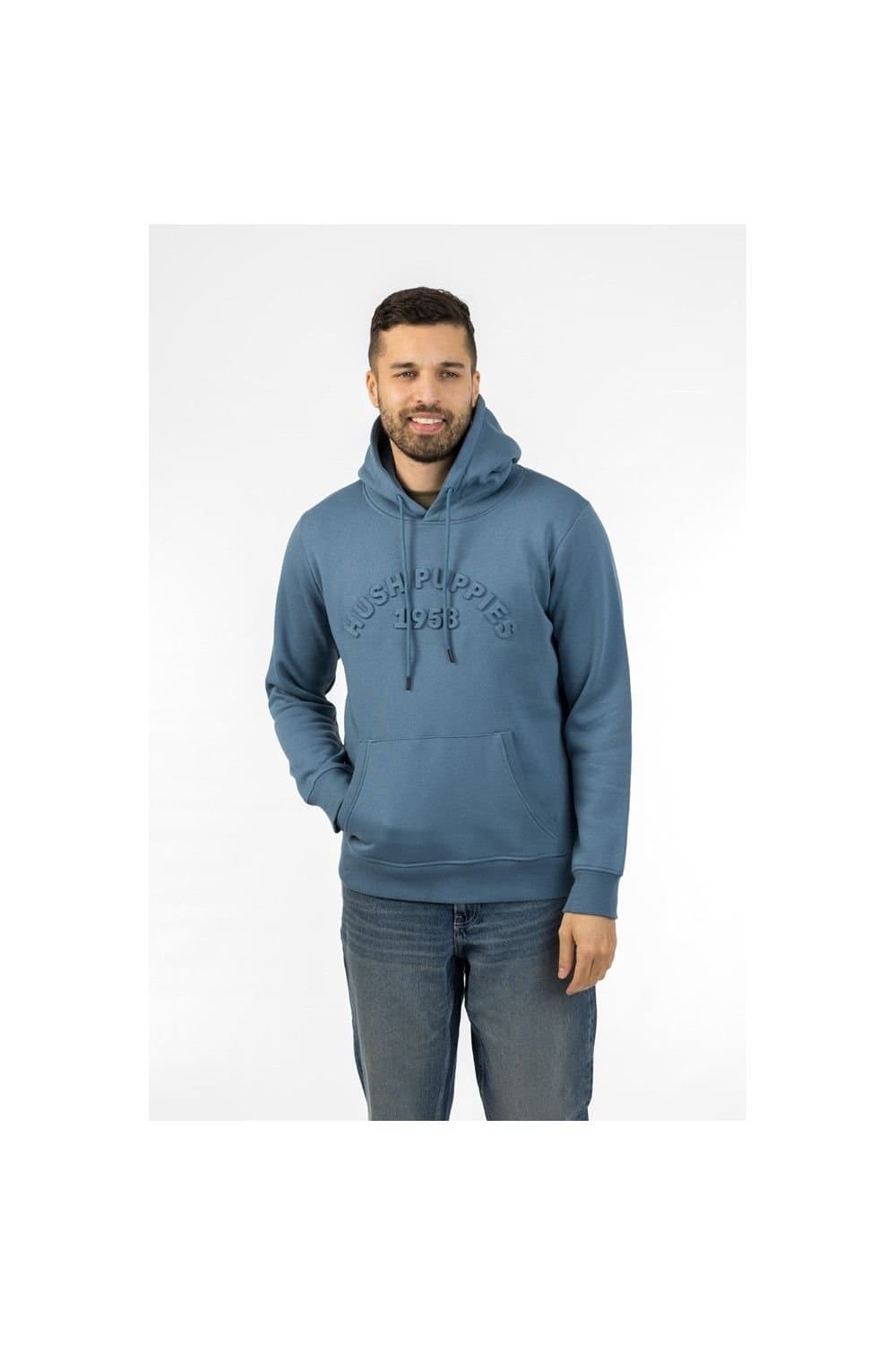 Hush Puppies Hush Puppies Men's HP Emboss Hoodie in Blue