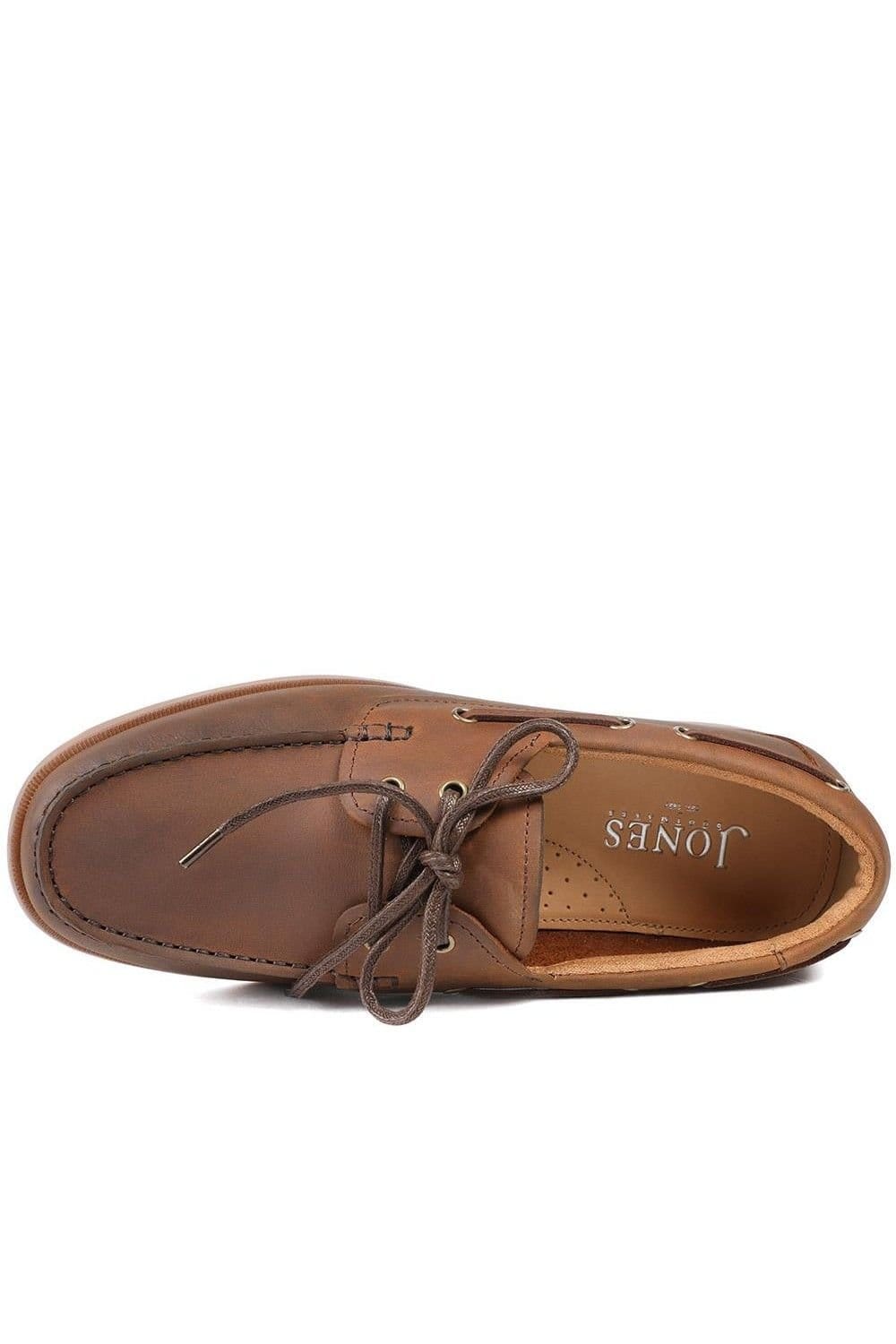Jones Bootmaker Jones Bootmaker Men's Partington Leather Lace Up Boat Shoes in Brown - 4