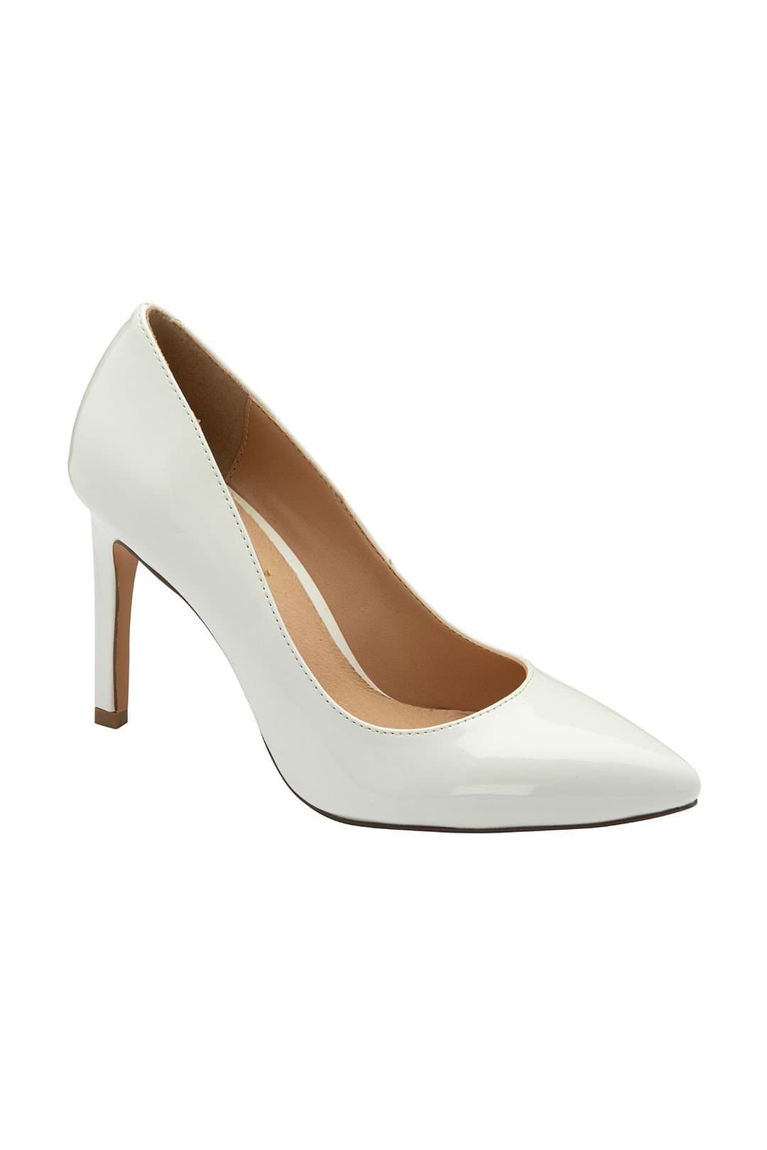 Ravel Ravel White Patent Pointed-Toe Court Shoes
