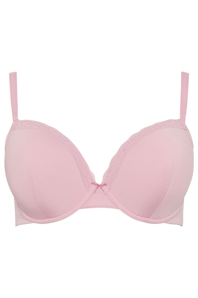 Yours Yours Women's 3 Pack Lace Trim Padded T-Shirt Bras in Purple - 3