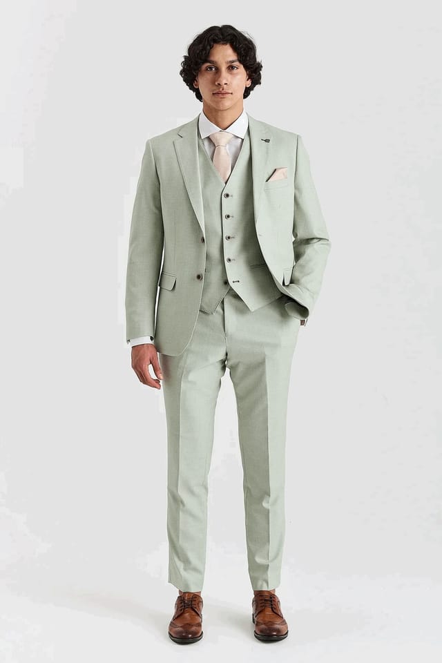 Paul Andrew Paul Andrew Men's Belmont Trousers Wedding Suit Pants in Pale Green - 2