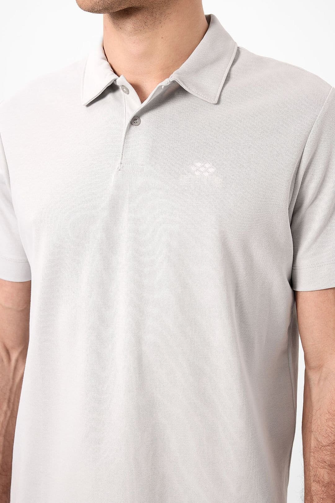 Tommy Life Tommy Life Men's Cotton Elastane Polo T-Shirt in Light Grey - 4