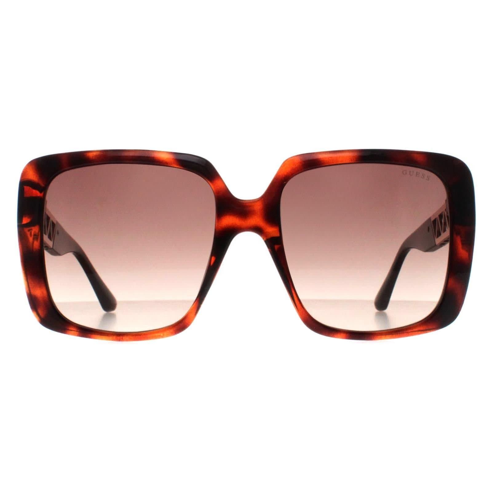 Guess Guess Women's Square Dark Havana Brown Gradient GU7689 in Black