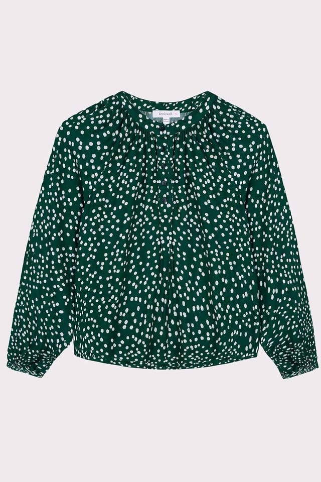 Kettlewell Kettlewell Women's Delilah V-Neck Blouse in Bottle Green - 2