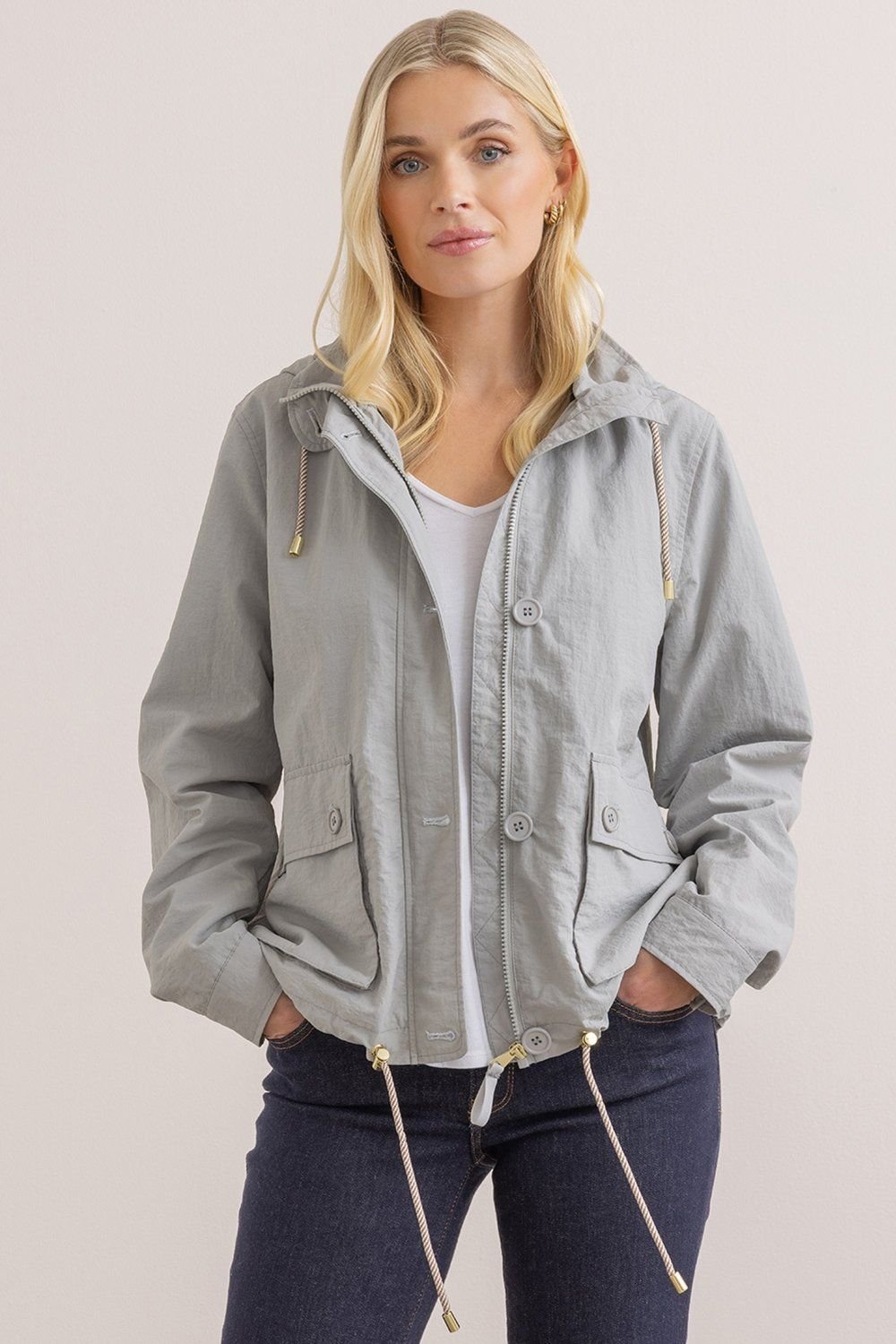 Klass. Klass. Women's Hooded Lightweight Jacket in Grey - 2