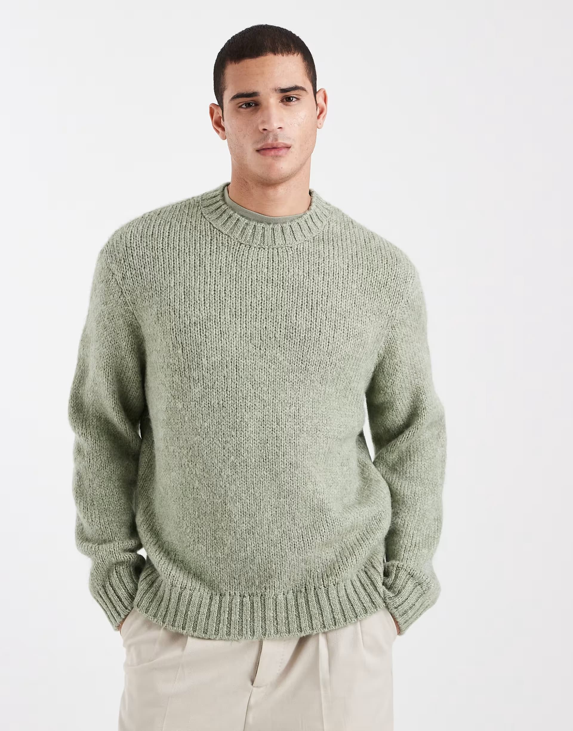 ASOS Jack & Jones oversized jumper in sage green
