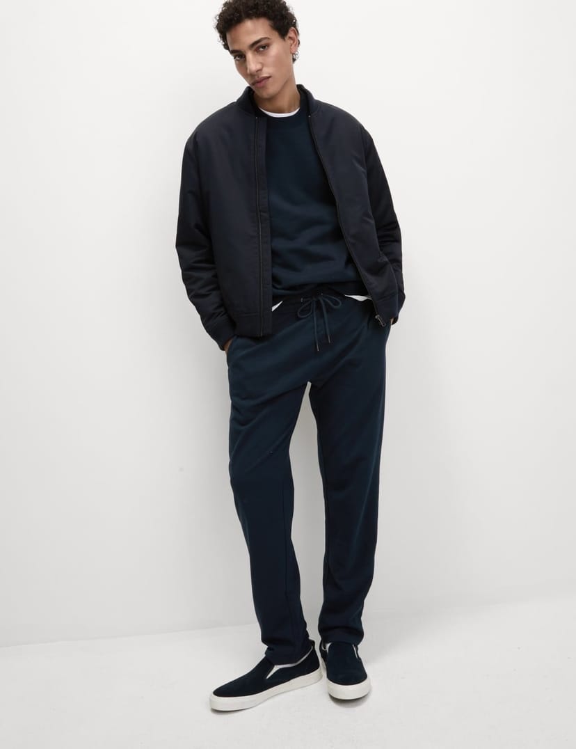 Marks & Spencer M&S Cotton Rich Straight Leg Joggers Dark Navy - 1