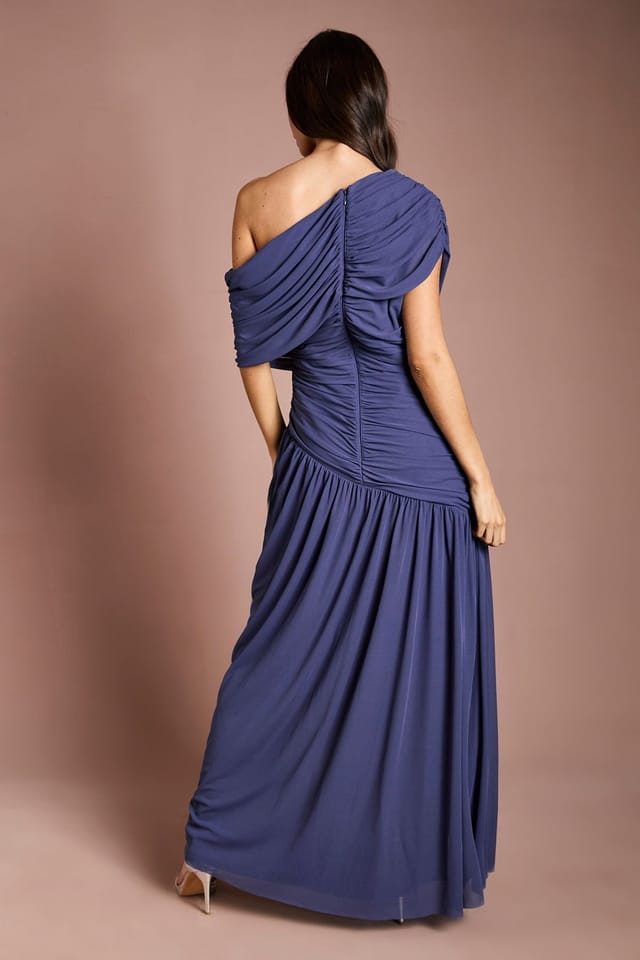 Coast Coast Women's Contour Collective One Shoulder Drape Maxi Dress in Slate - 3
