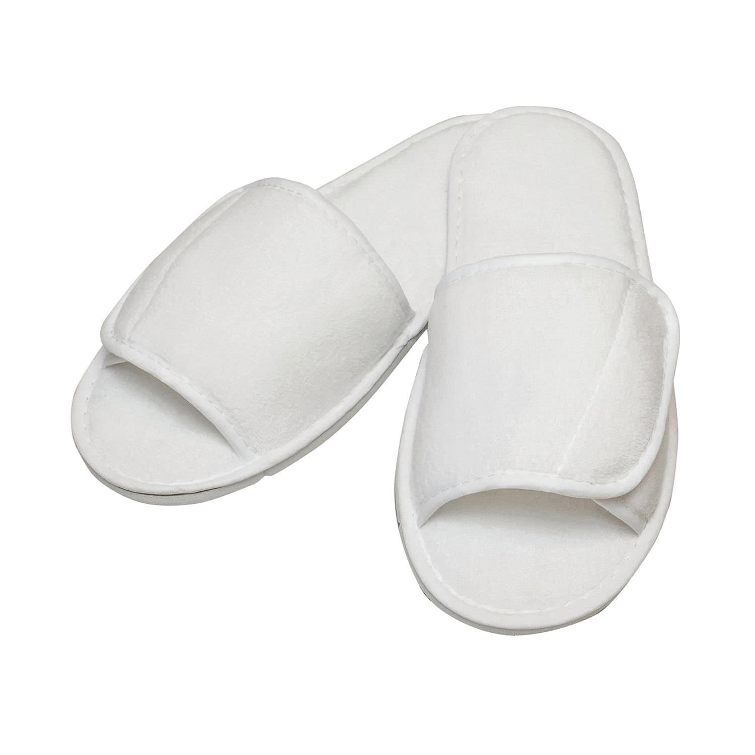 Towel City Towel City Men's Open Toe Slippers in White
