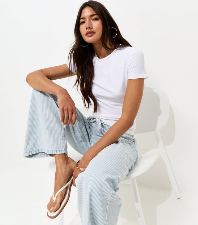 New Look Women's White Slinky Jersey Crew Neck Top New Look - 3