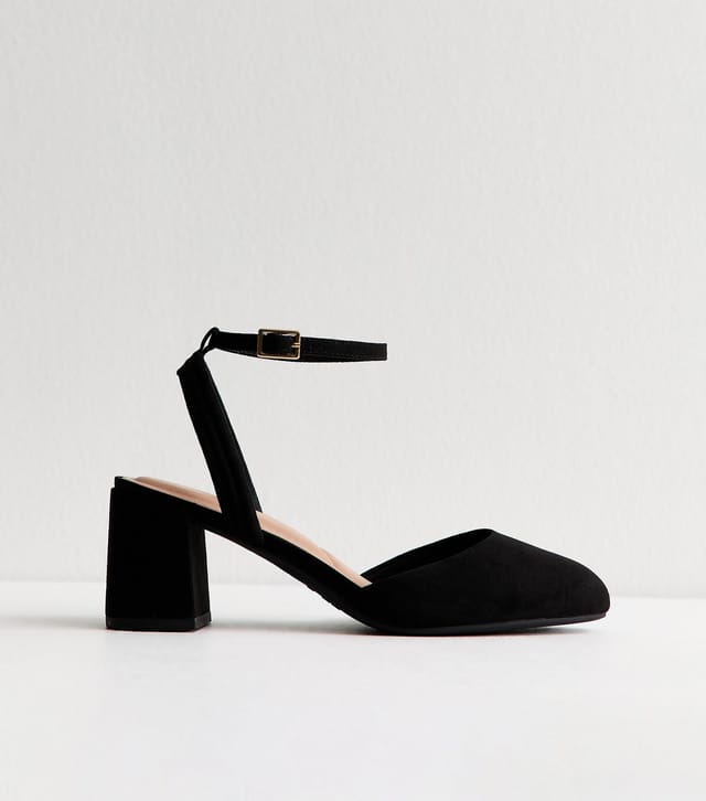 New Look Women's Wide Fit Black Closed Toe Heeled Sandals Vegan New Look - 2