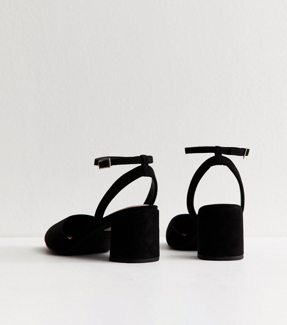 New Look Women's Wide Fit Black Closed Toe Heeled Sandals Vegan New Look - 4