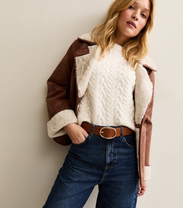 New Look Tan Oval Buckle Belt New Look - 2