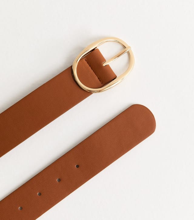 New Look Tan Oval Buckle Belt New Look - 3