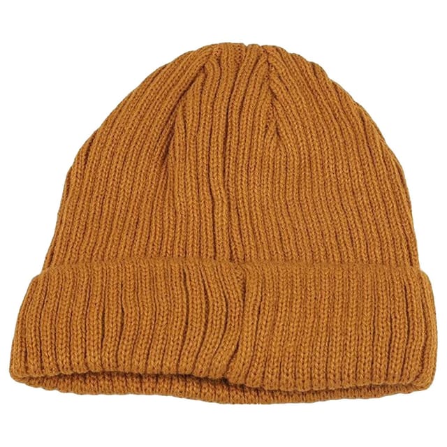 4F 4F Men's H4Z22 Logo Turned Up Cuff Beanie in Yellow - 2