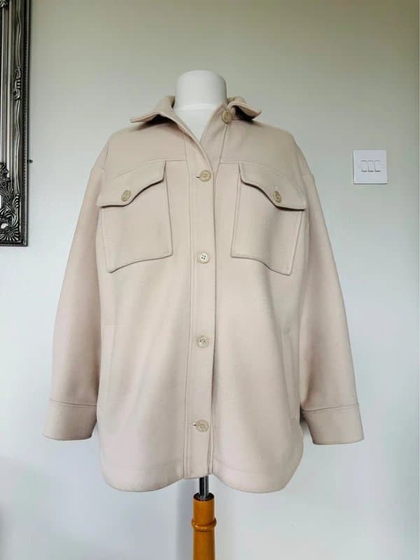 Mint Velvet Mint Velvet oversized cream shacket jacket - size 12