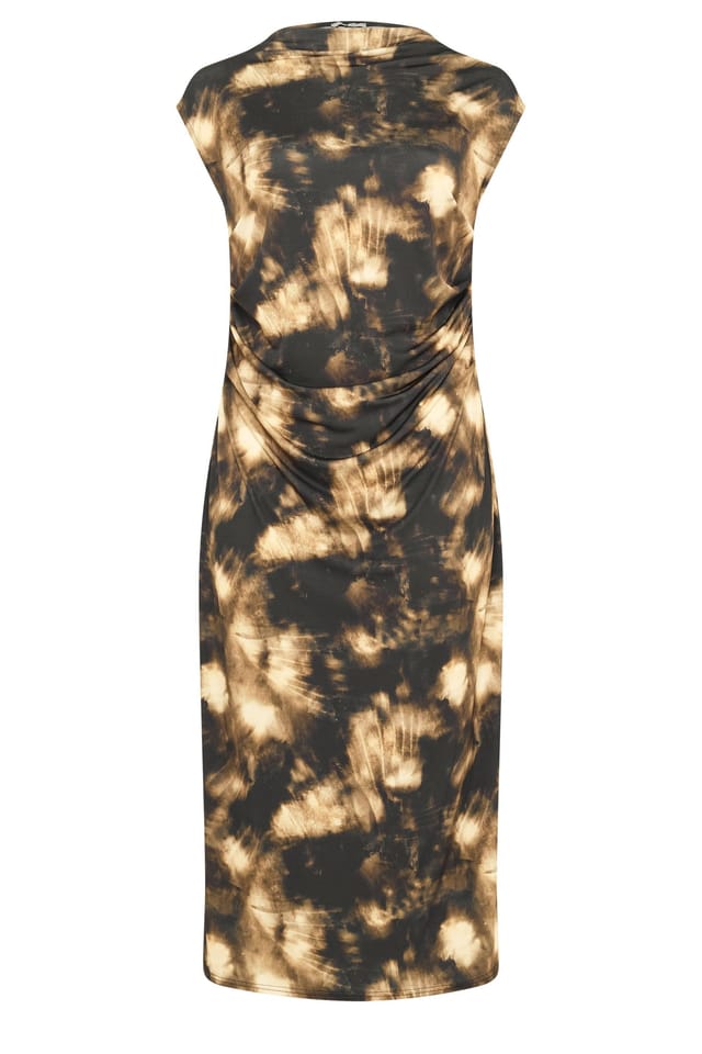 Yours Yours Women's Abstract Drape Maxi Dress in Brown - 2