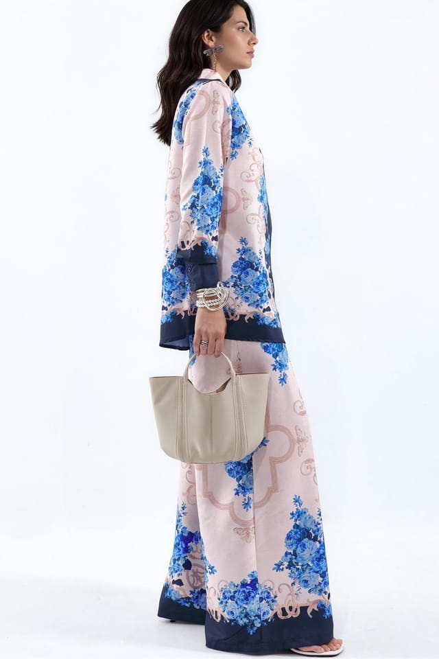 MSN Collection MSN Collection Women's Floral Shirt & Wide-Leg Pants Set - 3
