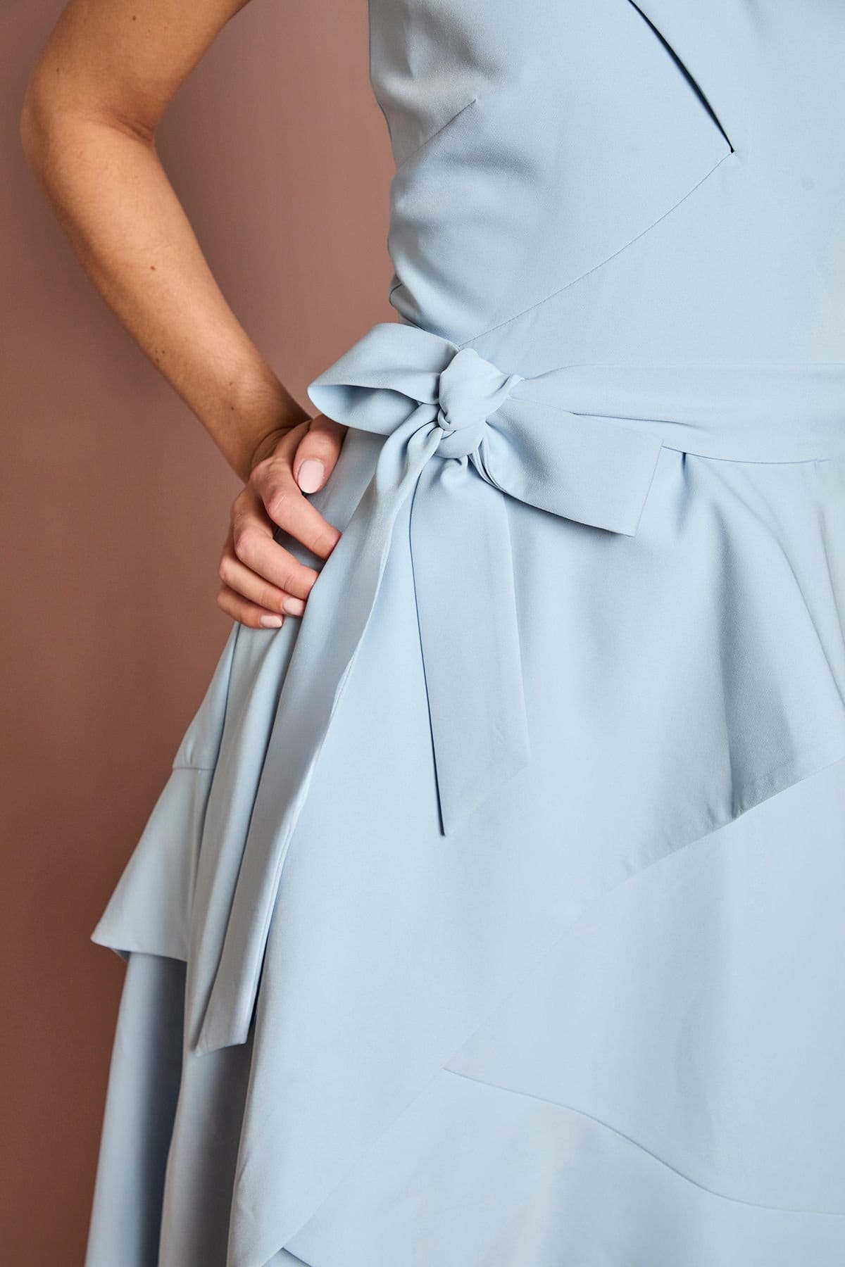 Coast Coast Women's Cross Neck Bardot Crepe Midi Dress in Light Blue - 4