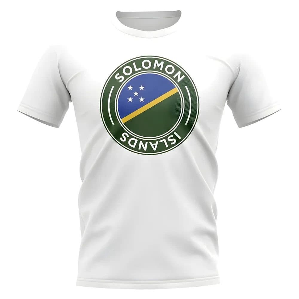 Solomon Islands Solomon Islands Men's Mens Football Badge T-Shirt in White