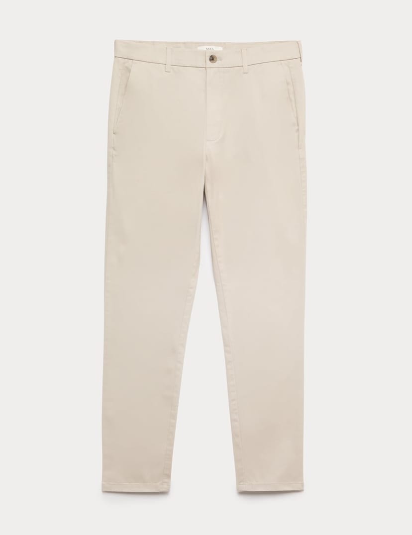 Marks & Spencer M&S Skinny Fit Stretch Chinos Medium Beige - 1